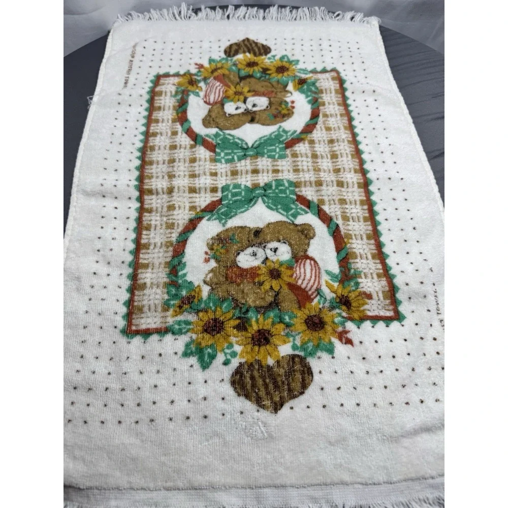 Vintage Mid Century Teddy Bear Hand Towel Franco 12